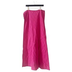 Free People Pink Magenta Skirt Size M Boho Coachella Hippie Festival Linen Blend